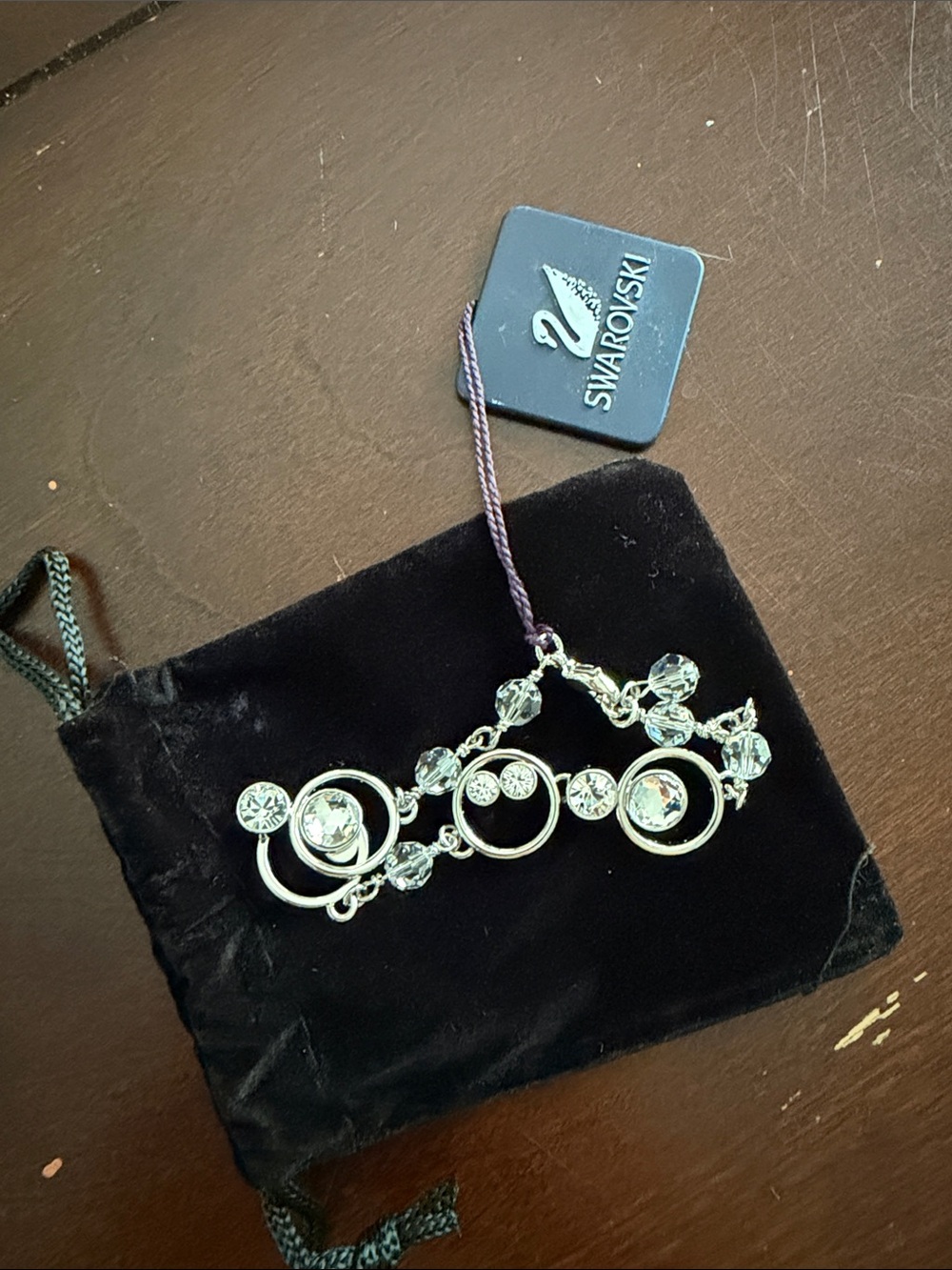 Swarovski Silver Crystal Circle Link Bracelet